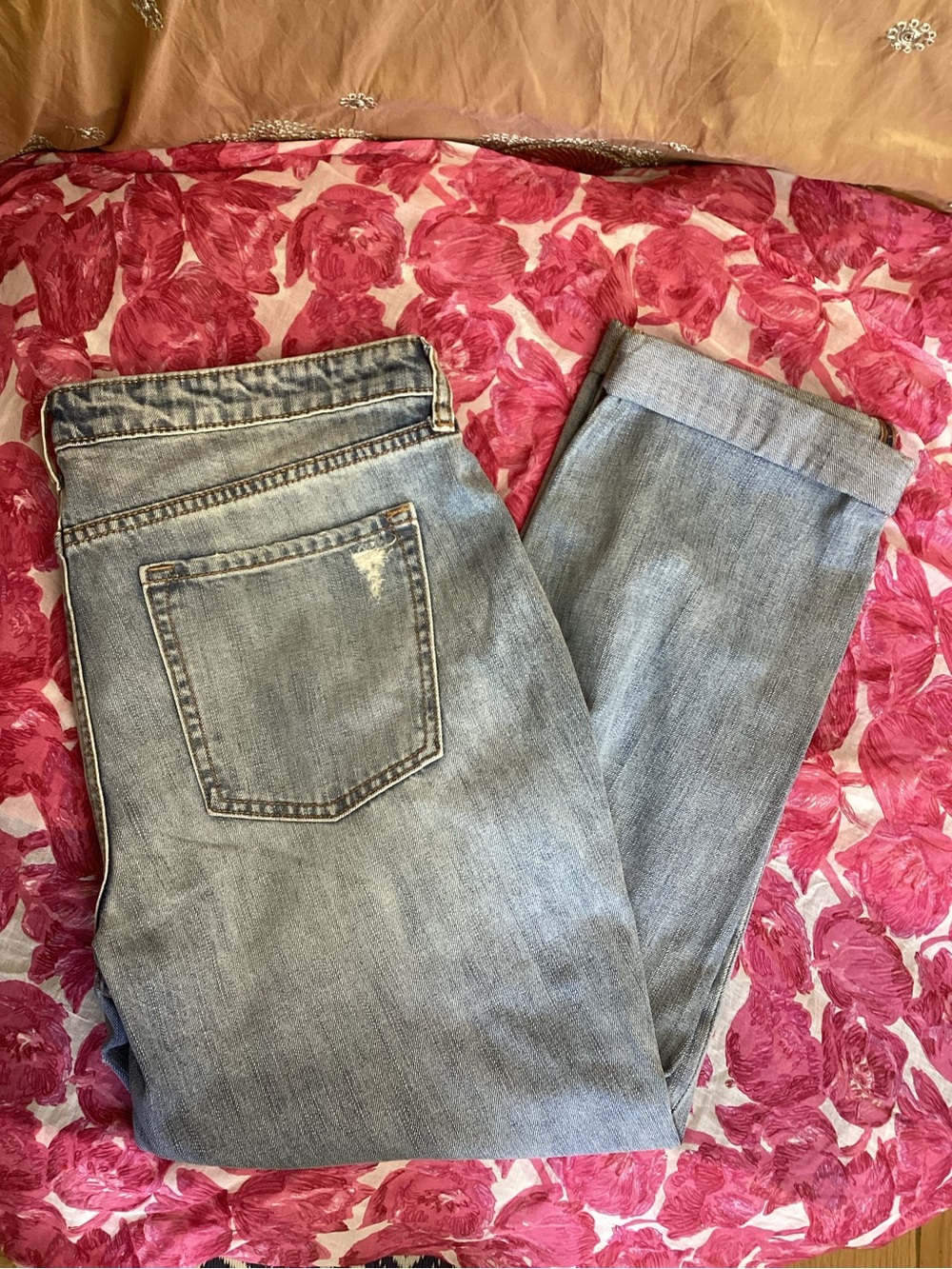 GAP Washed Light Blue Boyfriend 100% Cotton Jeans 16/33